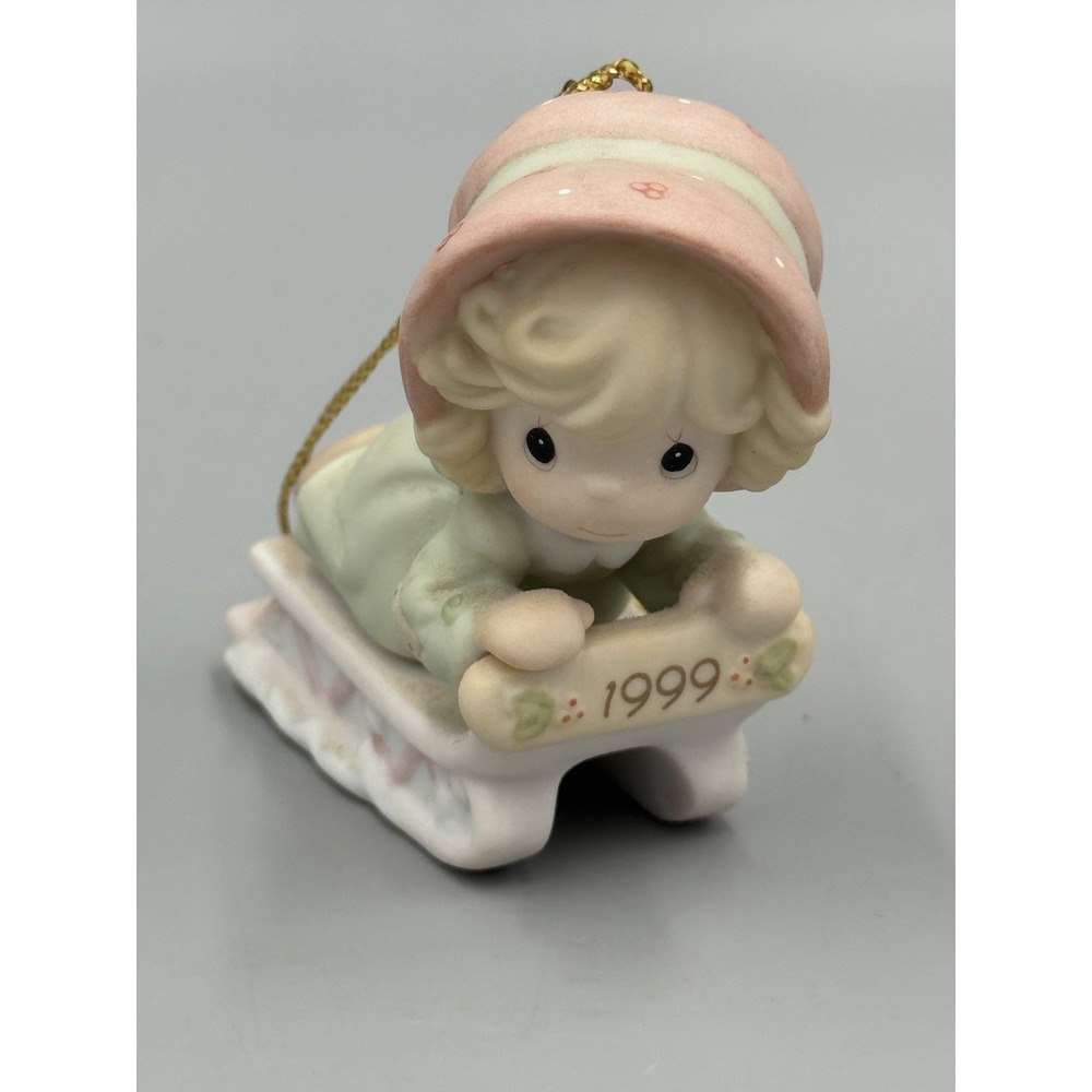 1999 Precious Moments Ornament Slide Into The Next Millennium W/ Joy 587788